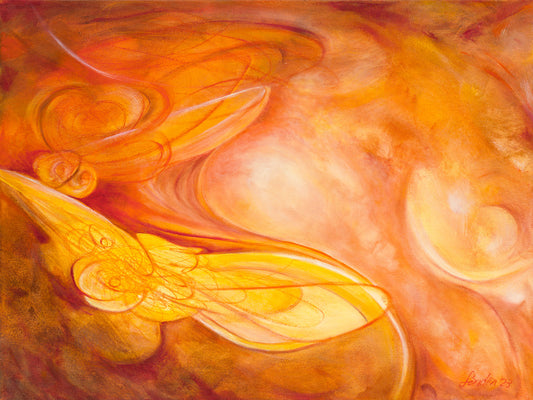 Print of original artwork in orange hues